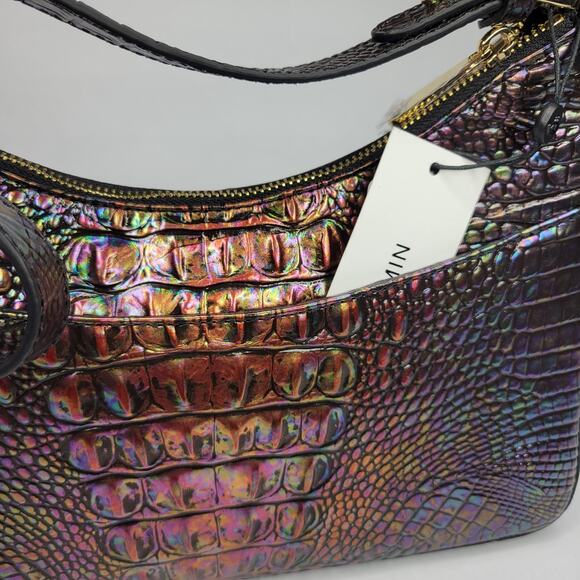 BRAHMIN Esme Black Pearl Ombre Melbourne Shoulder Bag Purse Hologram NWT - Picture 9 of 13
